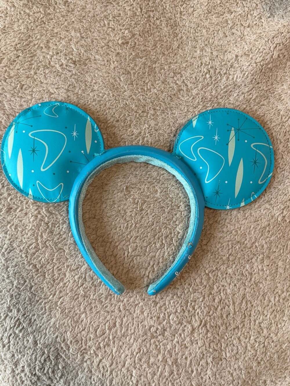Disney Parks Atomic Mid Century Blue Minnie Mouse Ears Headband